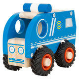 Small foot - voiture de police en bois bleue