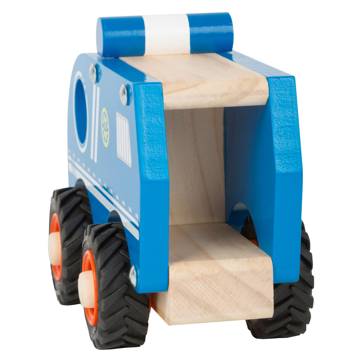 Small foot - voiture de police en bois bleue