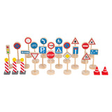 Small foot - jeu de mini panneaux de signalisation en bois, 25 pcs.