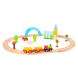 Petit pieds de trains en bois City and Countryside, 24dlg.