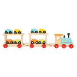 Small Foot Wooden Train Transporter avec voitures, 11dlg.