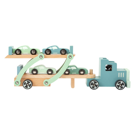Small foot - camion transporteur en bois Chicago avec voitures, 9 pcs.