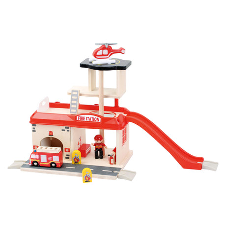 Small foot - caserne de pompiers en bois avec accessoires, 15 pcs.