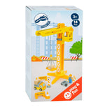 Small foot - chantier de construction de grue en bois avec accessoires, 14 pcs.