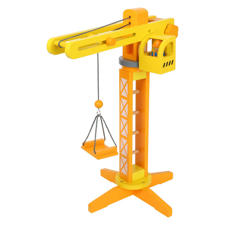 Small foot - chantier de construction de grue en bois avec accessoires, 14 pcs.