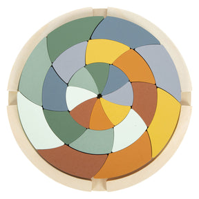 Small foot - puzzle en forme de bois safari rond, 24 pcs.