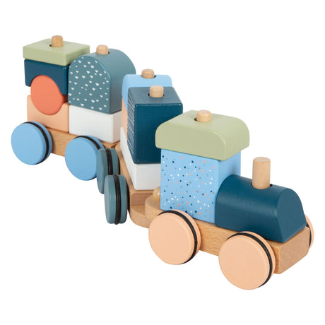 Small foot - train de blocs empilables en bois arctique, 16 pièces.