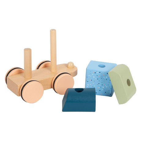 Small foot - train de blocs empilables en bois arctique, 16 pièces.