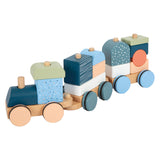 Small foot - train de blocs empilables en bois arctique, 16 pièces.
