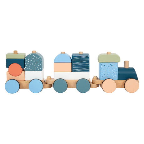 Small foot - train de blocs empilables en bois arctique, 16 pièces.