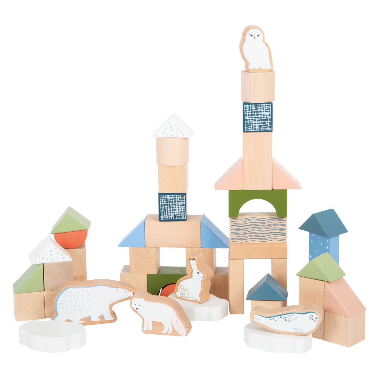Small foot - blocs de construction en bois arctique, 20 pcs.