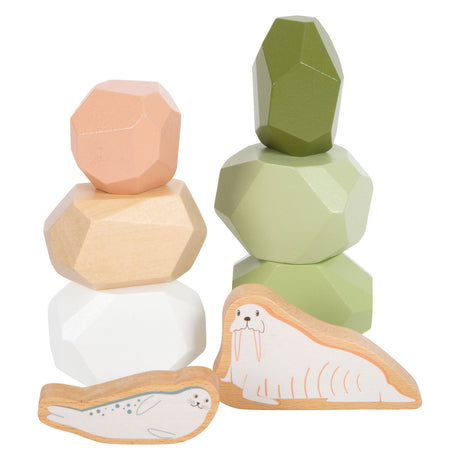 Small foot - pierres d'équilibre en bois arctique, 11 pcs.