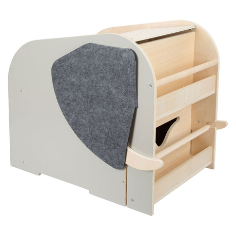 Petit pied - boîte à jouets en bois éléphant sur roues avec sièges