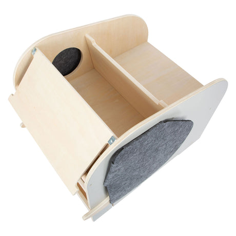Petit pied - boîte à jouets en bois éléphant sur roues avec sièges