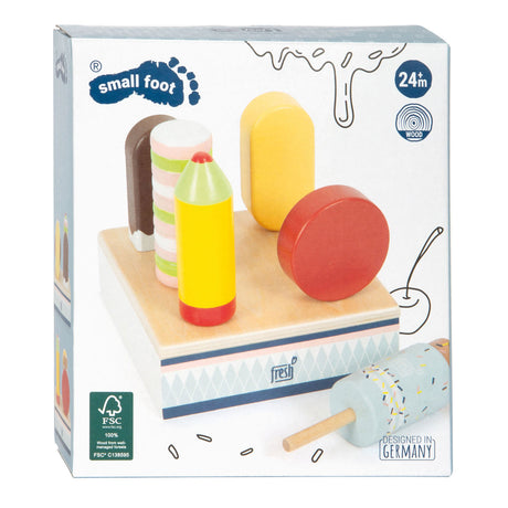 Small foot - glaces fraîches en bois avec support, 7 pièces.