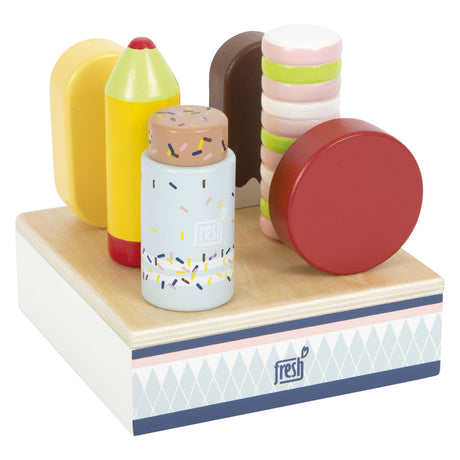 Small foot - glaces fraîches en bois avec support, 7 pièces.