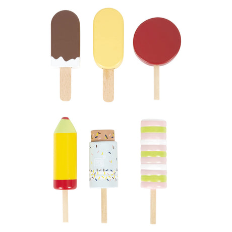 Small foot - glaces fraîches en bois avec support, 7 pièces.