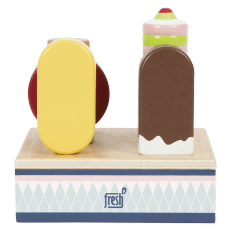 Small foot - glaces fraîches en bois avec support, 7 pièces.