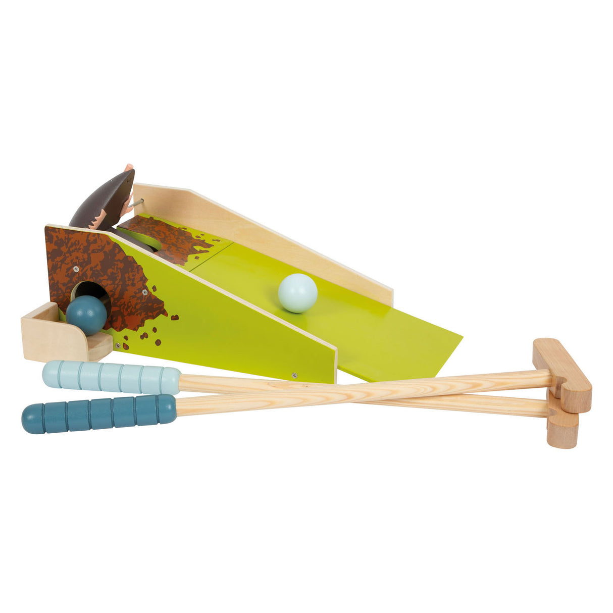 Klenge Fouss Holz Mini Golf Set Mole fir Kanner