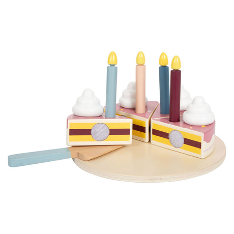 Petit pied - gâteau d'anniversaire actuel en bois, 18dlg.