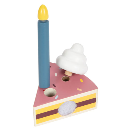 Petit pied - gâteau d'anniversaire actuel en bois, 18dlg.