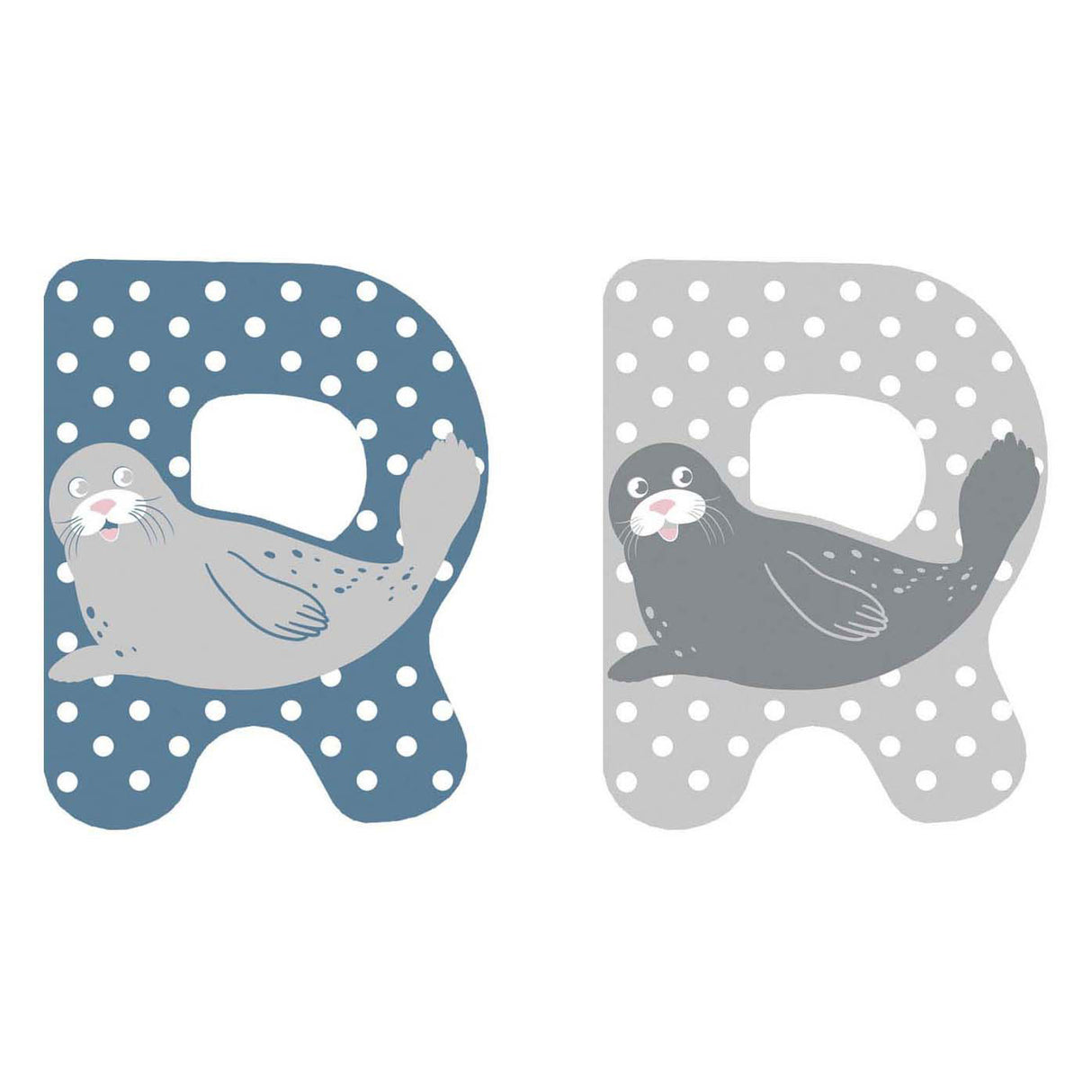 Small foot - lettre enfant animal en bois - r
