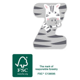 Small foot - lettre enfant animal en bois - z