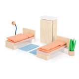 Small foot - chambre à coucher de meubles de maison de poupée en bois