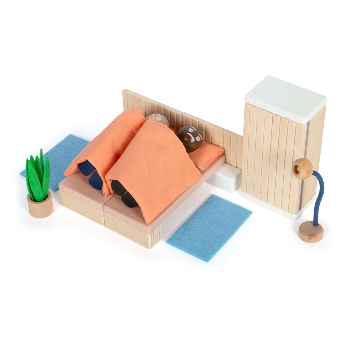 Small foot - chambre à coucher de meubles de maison de poupée en bois