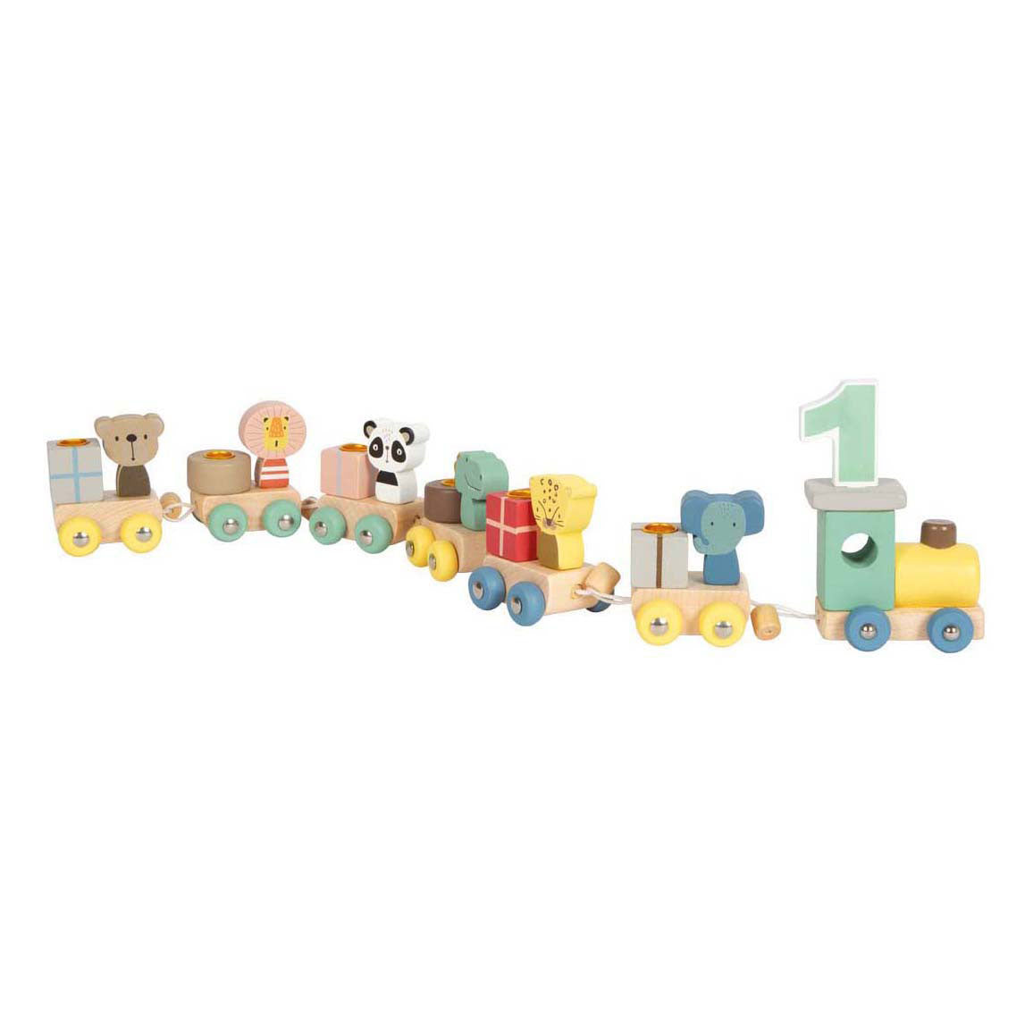Small foot - train d'anniversaire en bois avec animaux