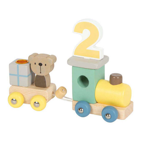 Small foot - train d'anniversaire en bois avec animaux