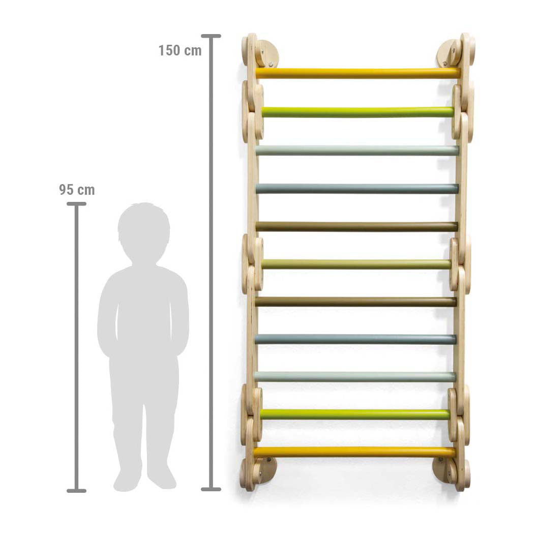 Klenge Fouss - hëlze Klimrerk 2in1 Dräieck an Wand Rack Aventure