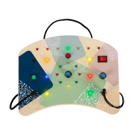 Small foot - Tableau d'activités LED en bois avec lumière et interrupteurs