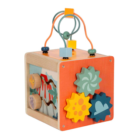 Small foot - cube d'activités en bois motricité spirale dino
