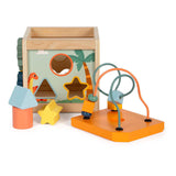Small foot - cube d'activités en bois motricité spirale dino