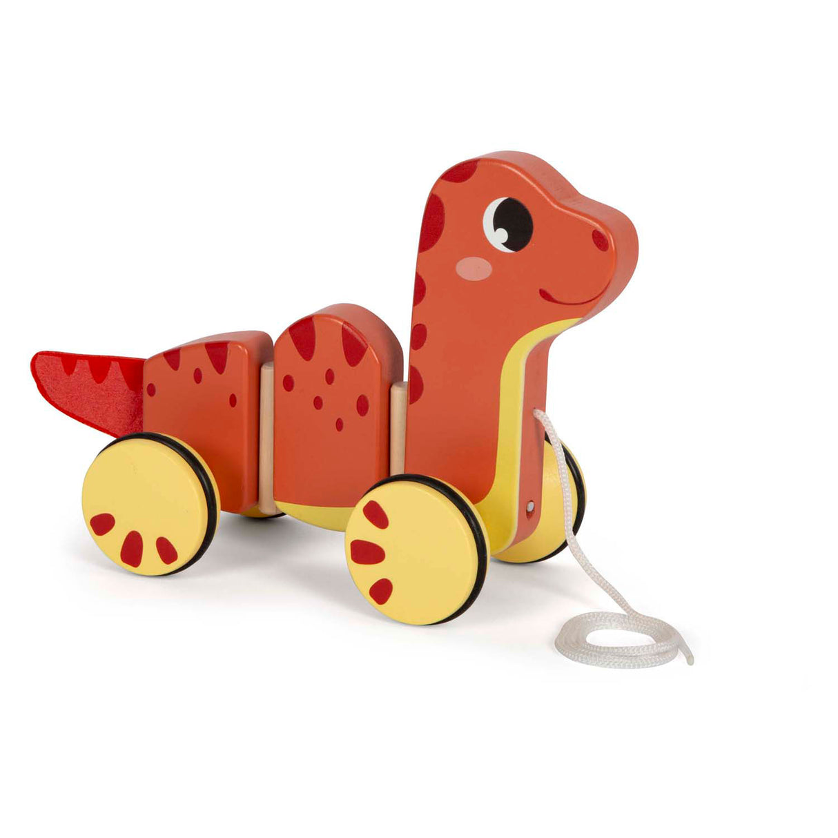 Small foot houten trekfiguur dino