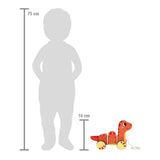 Small foot houten trekfiguur dino