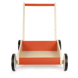 Small foot houten loopwagen koper rood