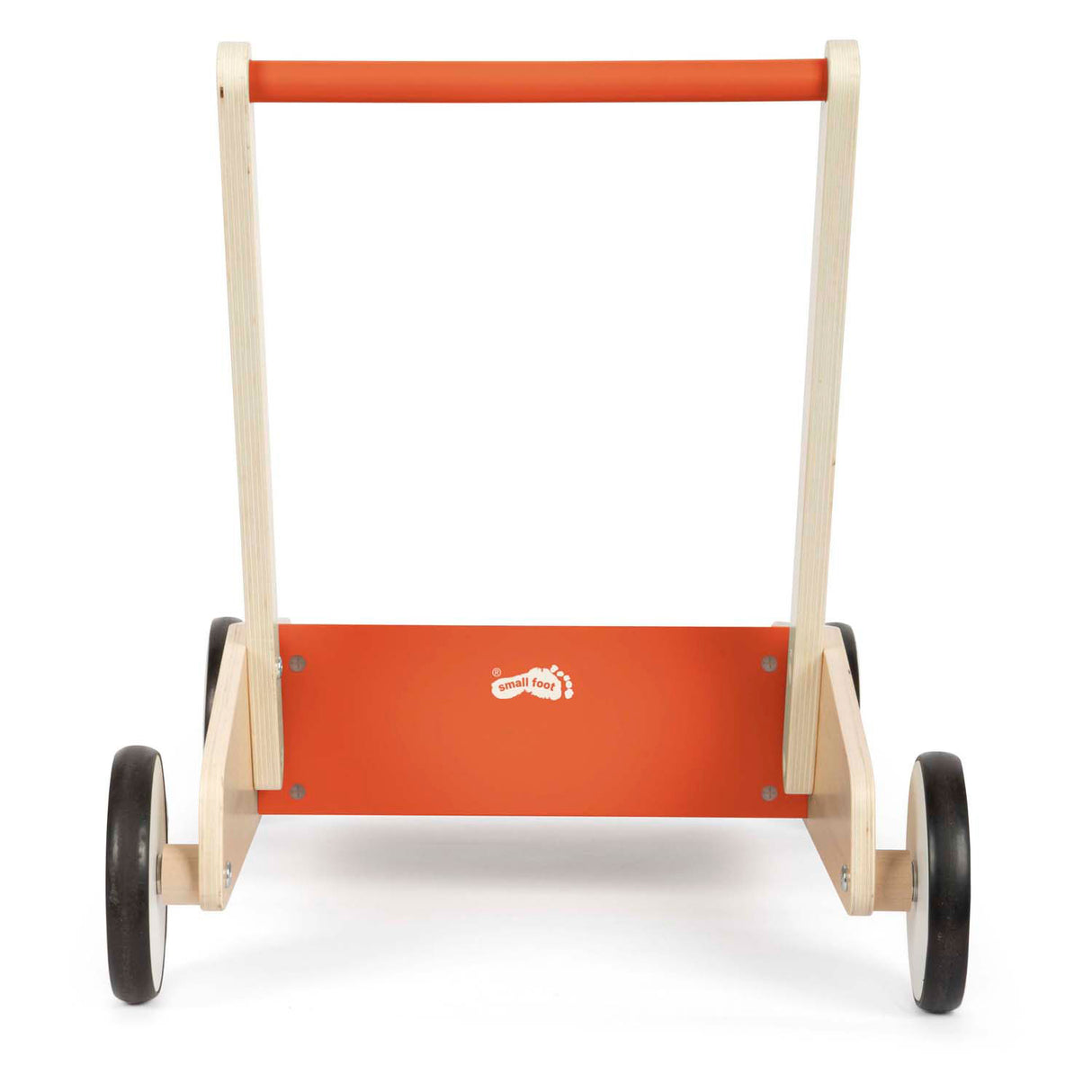 Small foot houten loopwagen koper rood