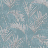 Papin d'écran du papier peint néerlandais Palm Springs bleu et gris