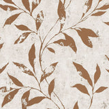 Papin de papier mural néerlandais Leafs beige et brun