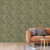 Hollandske veggdekking Dutch Wallcoverings Wallpaper Joelle Green og Gold Colored