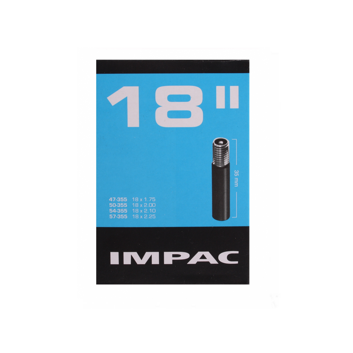 Impac inner tube (by Schwalbe) AV18 18x1.75 2.35 Etro 47 57-355, Valve: Schrader Auto 35mm