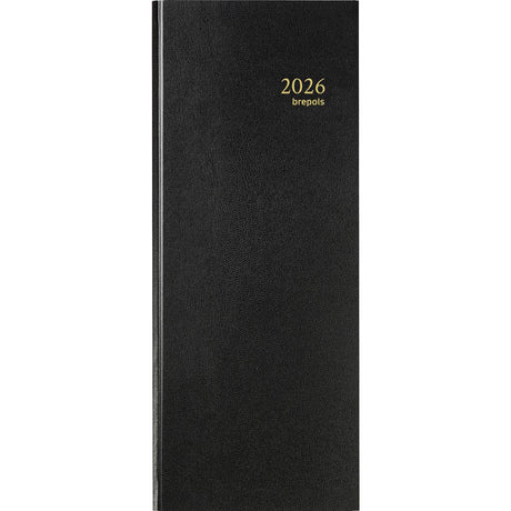 Calendrier Brepol Saturne 1 jour 2026 long noir