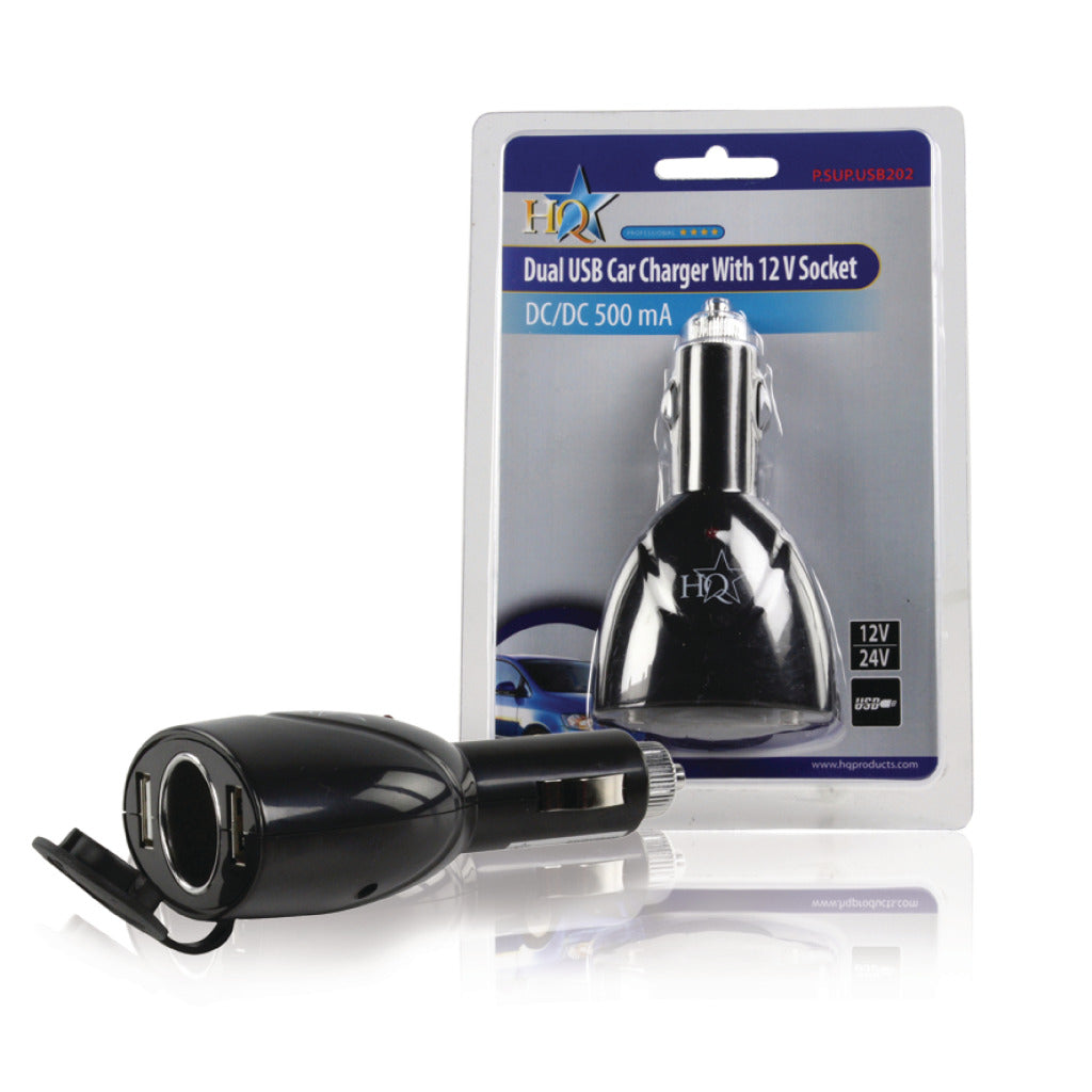 QG p. souper. Chargeur de voiture double USB USB202 avec connexion 12 V