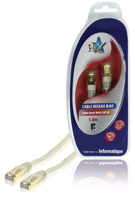 HQ BF-M081-1.0 Câble réseau UTP Cat5e RJ45 (8 8) Mâle - RJ45 (8 8) Mâle 1,00 m Gris
