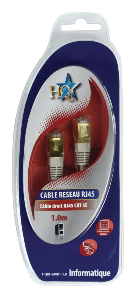 HQ BF-M081-1.0 Câble réseau UTP Cat5e RJ45 (8 8) Mâle - RJ45 (8 8) Mâle 1,00 m Gris