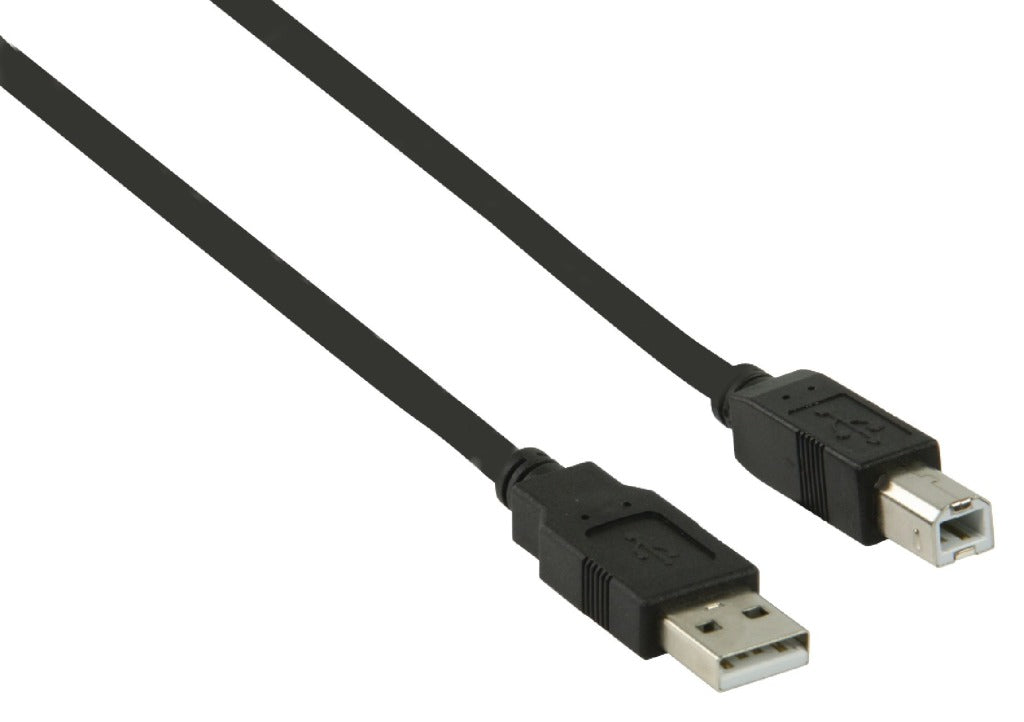 VALUELINE VLCP60100B10 USB 2,0 USB A MACE - USB B Moški kabel 1,00 m ČRNI