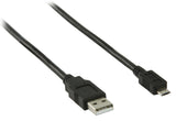 VALUELINE VLCP60500B05 USB 2,0 USB A MACE - USB Micro B Moški kabel 0,50 m ČRNA