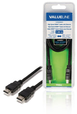 Valueline Valueline VLVB34000B10 Cable HDMI de alta velocidad con conector Ethernet HDMI HDMI Conector 1.00 M Negro